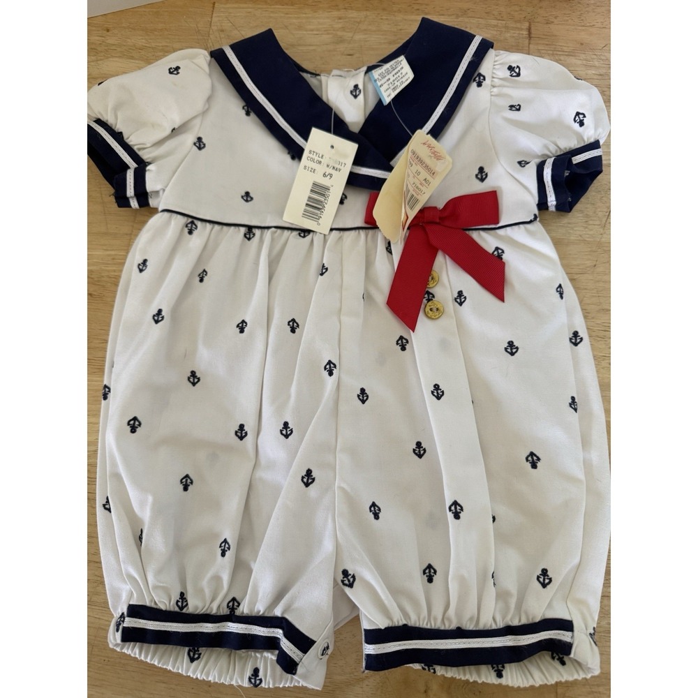 New Vintage Baby Girl Size 6-9 Months Sailor Bubble Lord & Taylor
